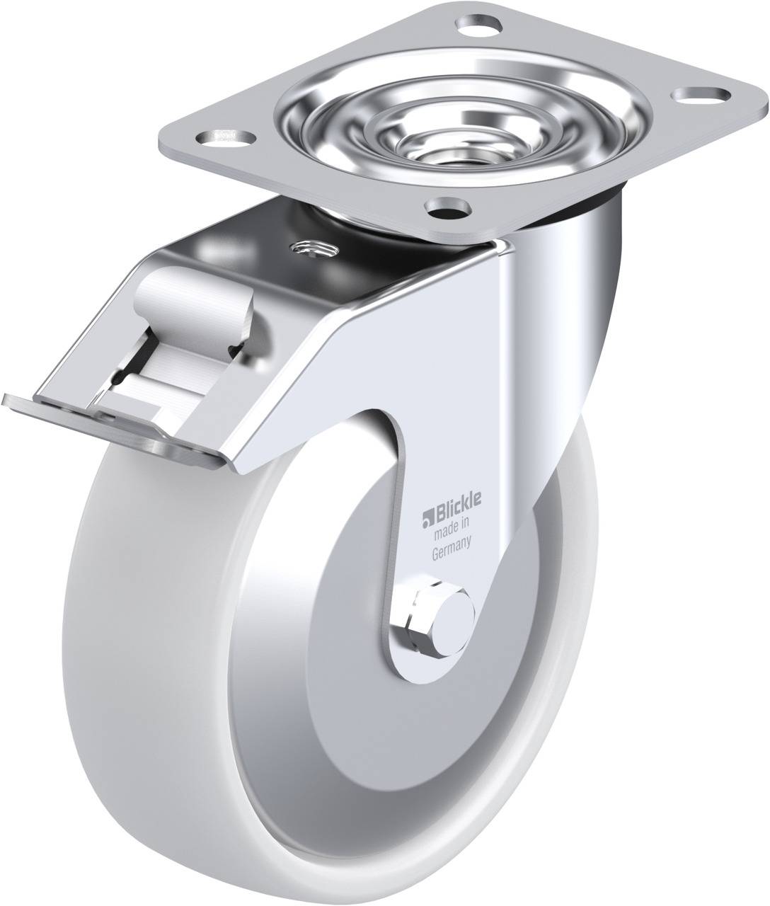 Blickle 637843 LE-PO 125R-FI-FA Forgóvillás görgő, rögzítővel KerékØ: 125 mm Teherbírás (max.): 150 kg 1 db