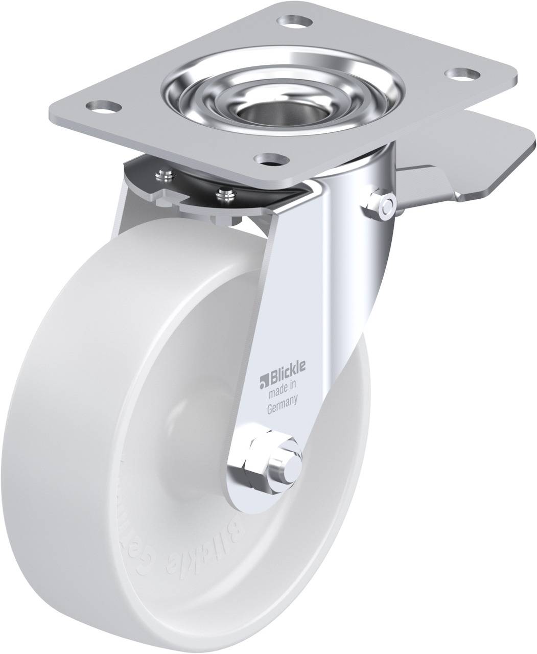Blickle 318535 LE-PO 150G-ST Forgóvillás görgő, rögzítővel KerékØ: 150 mm Teherbírás (max.): 300 kg 1 db