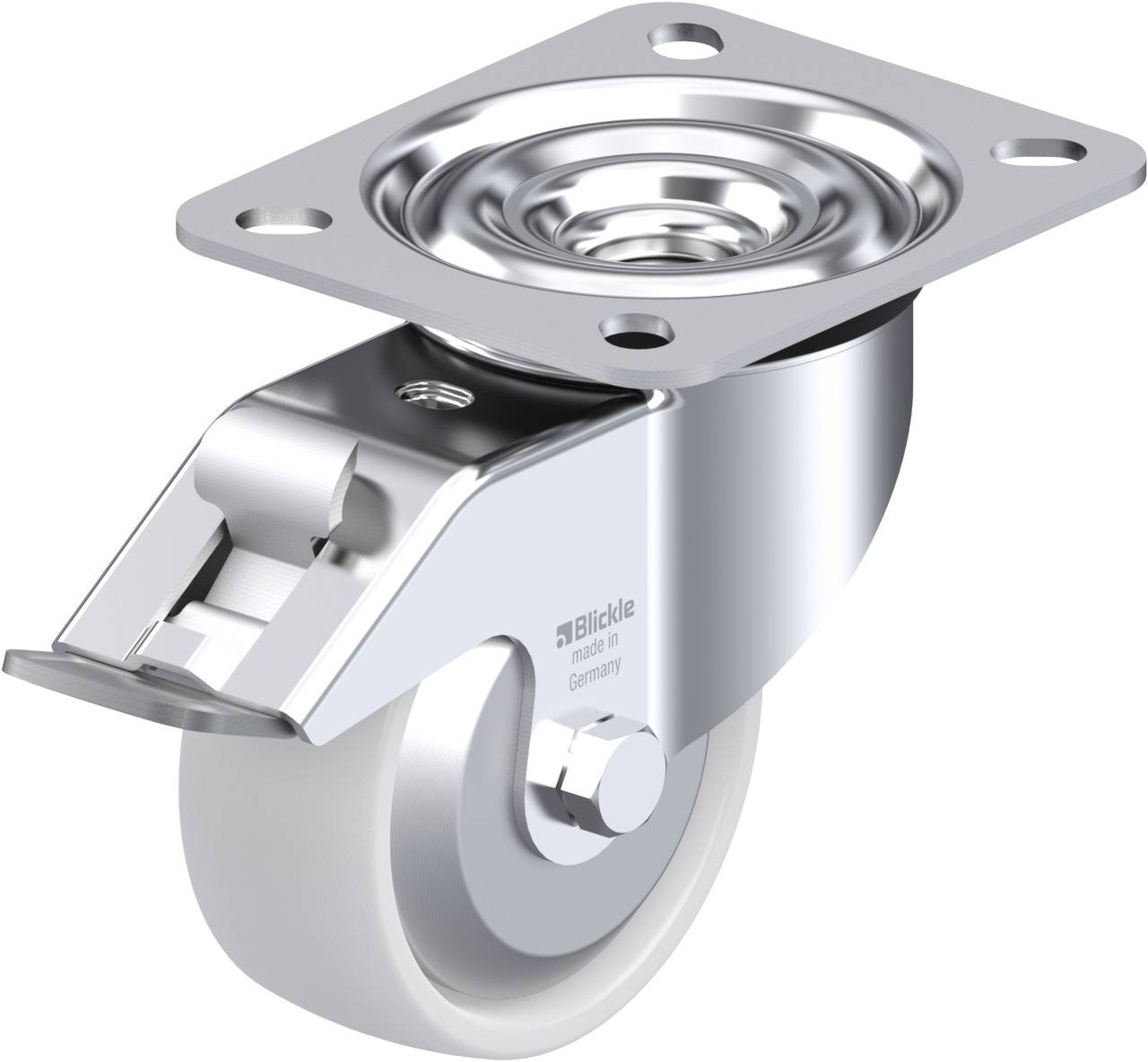 Blickle 644054 LE-PO 80G-FI-FA Forgóvillás görgő, rögzítővel KerékØ: 80 mm Teherbírás (max.): 150 kg 1 db
