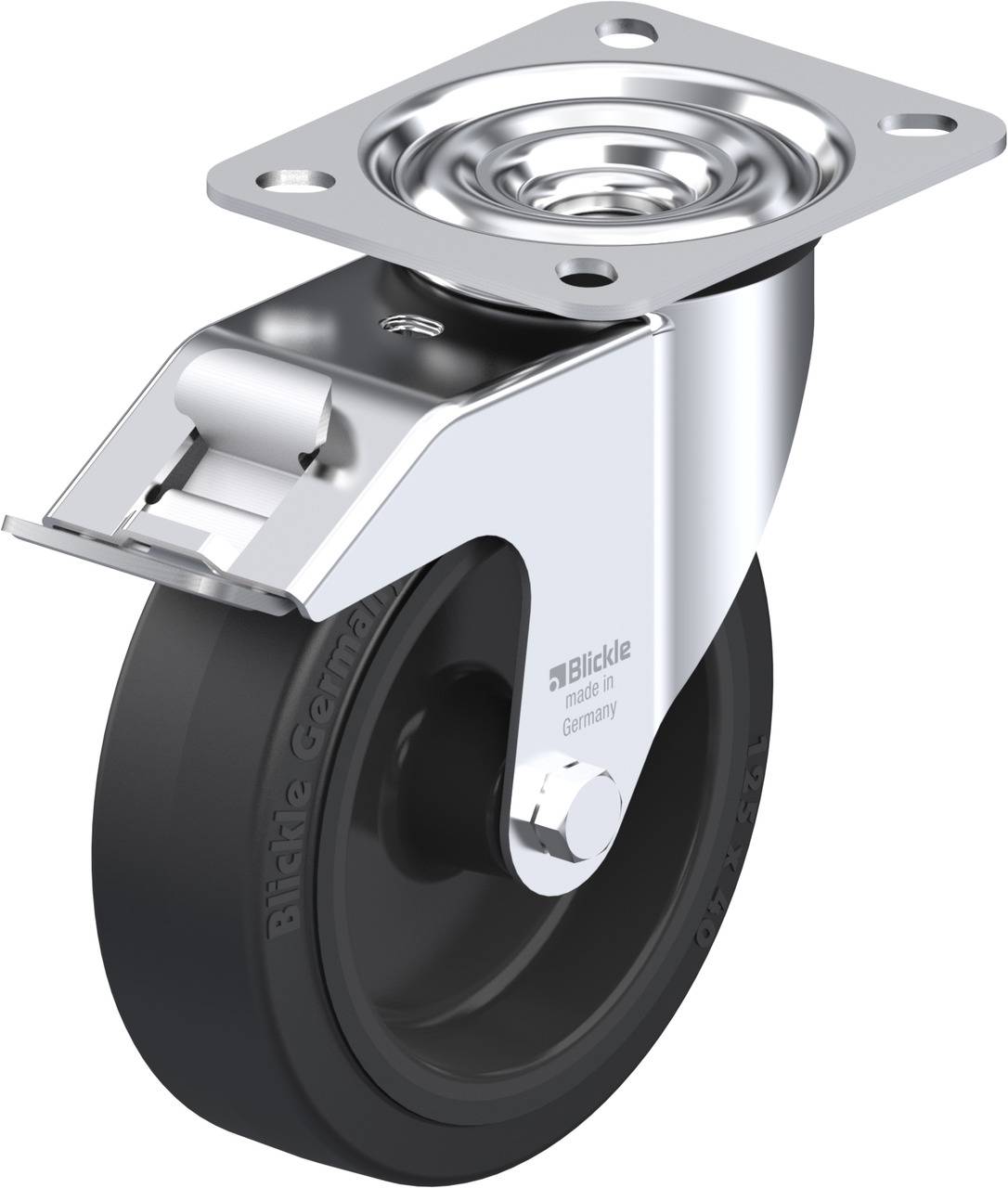 Blickle 761537 LE-POEV 125G-FI Forgóvillás görgő, rögzítővel KerékØ: 125 mm Teherbírás (max.): 150 kg 1 db