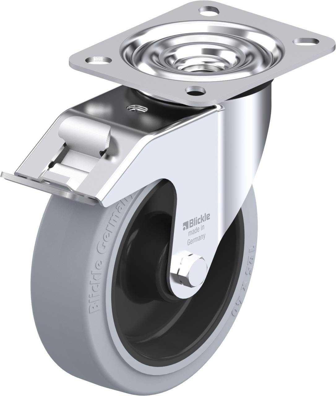 Blickle 439166 LE-POEV 125R-FI-SG Forgóvillás görgő, rögzítővel KerékØ: 125 mm Teherbírás (max.): 150 kg 1 db