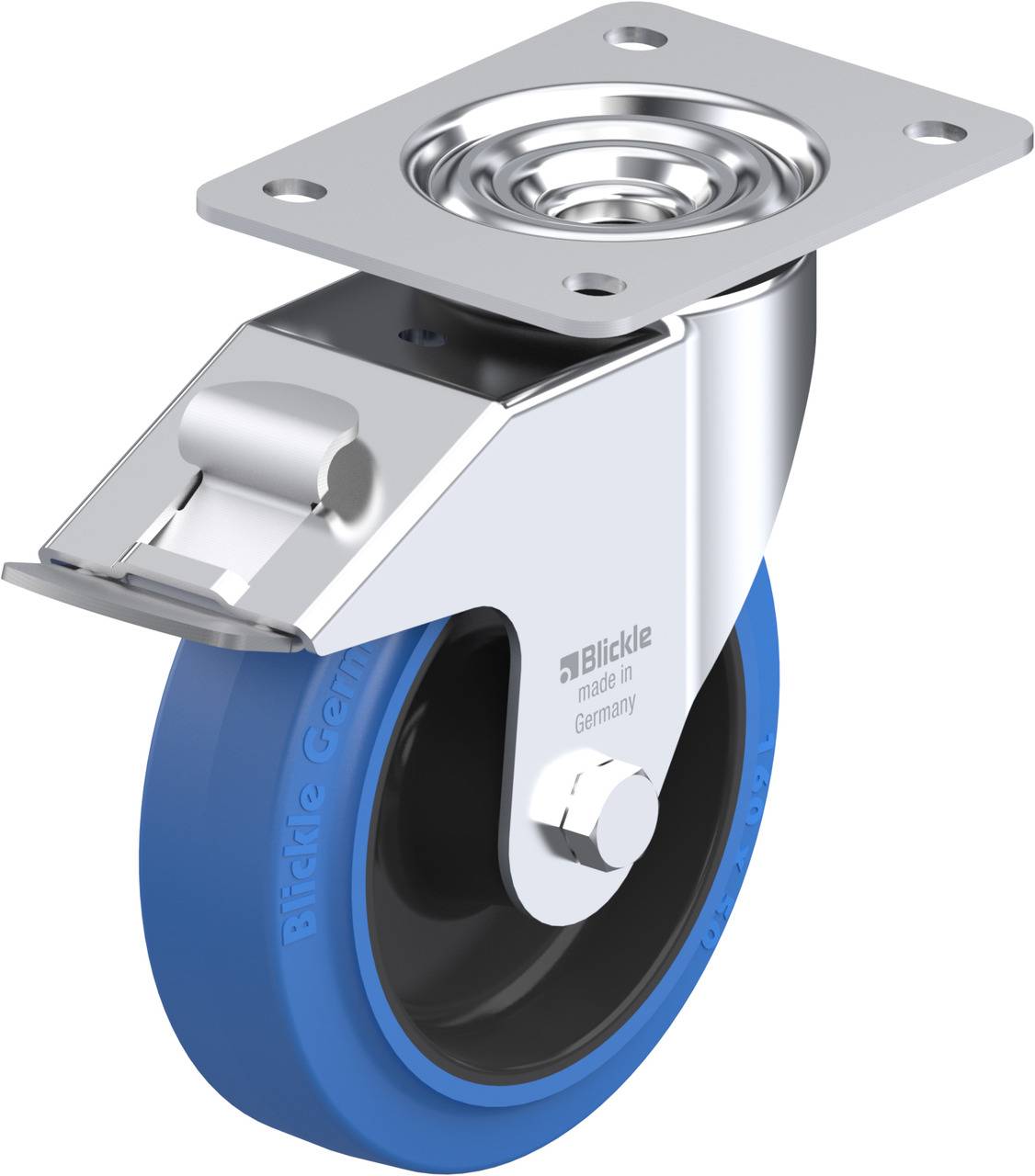 Blickle 611475 LE-POEV 160R-FI-SB Forgóvillás görgő, rögzítővel KerékØ: 160 mm Teherbírás (max.): 300 kg 1 db