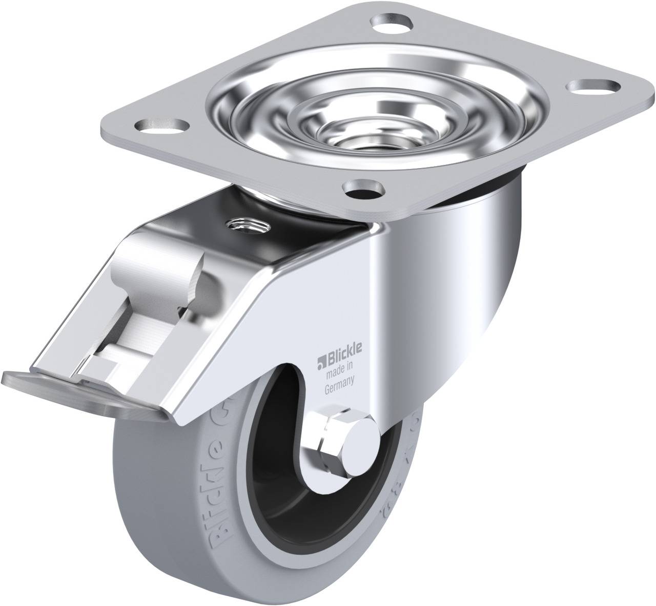 Blickle 850057 LE-POEV 80G-FI-SG Forgóvillás görgő, rögzítővel KerékØ: 80 mm Teherbírás (max.): 140 kg 1 db