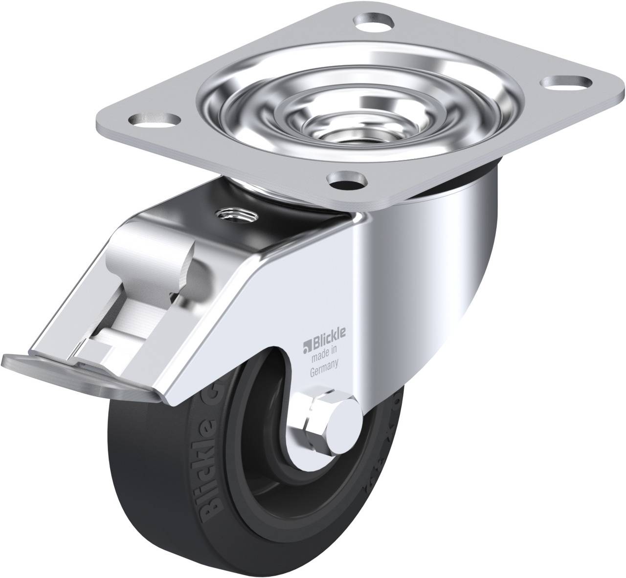 Blickle 605899 LE-POEV 80R-FI Forgóvillás görgő, rögzítővel KerékØ: 80 mm Teherbírás (max.): 140 kg 1 db