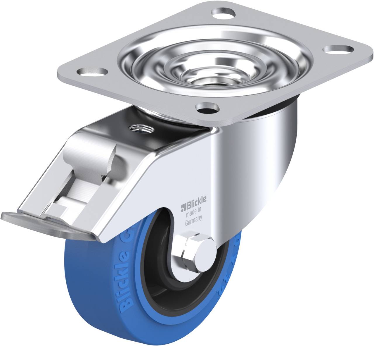 Blickle 615625 LE-POEV 80R-FI-SB Forgóvillás görgő, rögzítővel KerékØ: 80 mm Teherbírás (max.): 140 kg 1 db