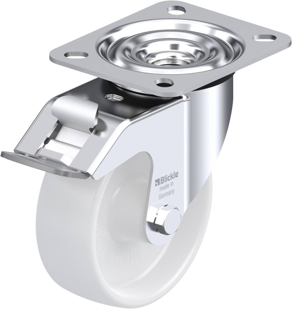 Blickle 307660 LE-PPN 100G-FI Forgóvillás görgő, rögzítővel KerékØ: 100 mm Teherbírás (max.): 150 kg 1 db