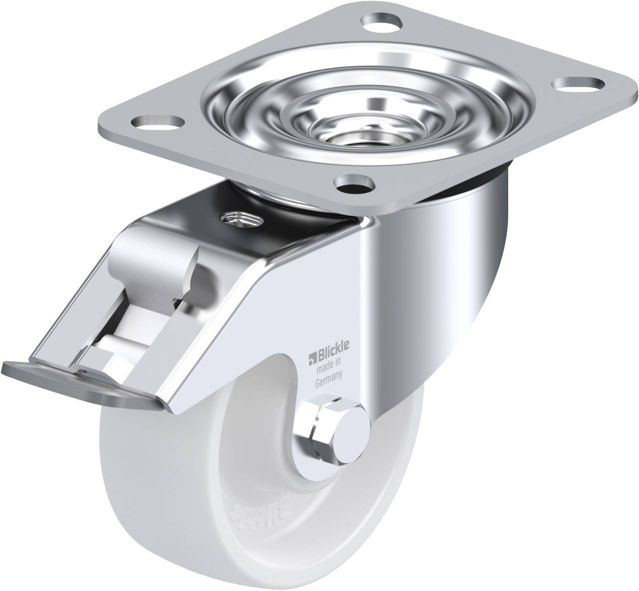 Blickle 762885 LE-PPN 80R-FI Forgóvillás görgő, rögzítővel KerékØ: 80 mm Teherbírás (max.): 120 kg 1 db