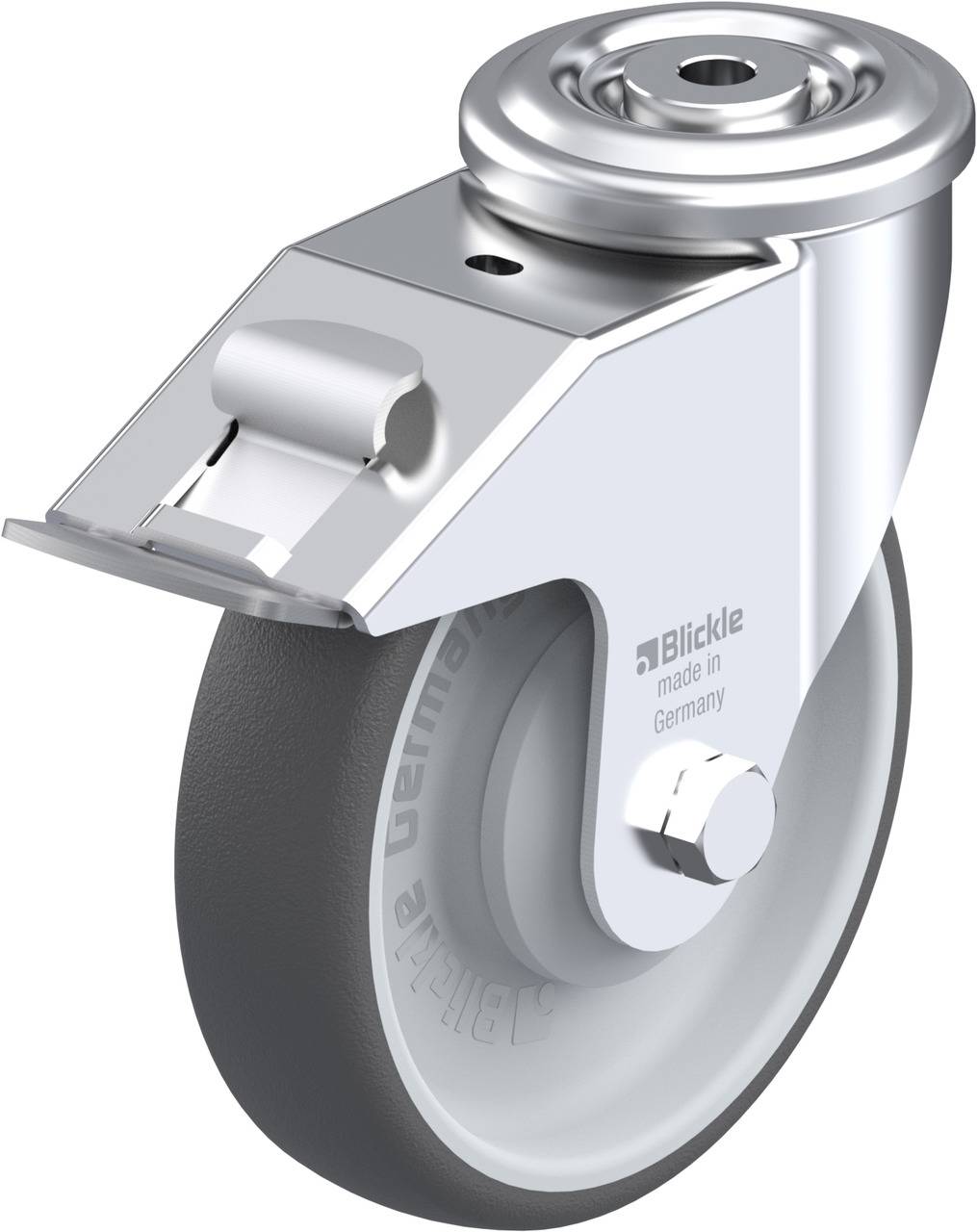 Blickle 753512 LER-PATH 160KA-FI Forgóvillás görgő, rögzítővel KerékØ: 160 mm Teherbírás (max.): 300 kg 1 db