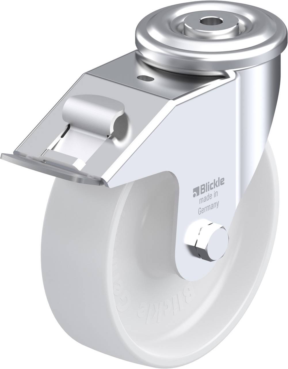 Blickle 622506 LER-PO 160R-FI Forgóvillás görgő, rögzítővel KerékØ: 160 mm Teherbírás (max.): 300 kg 1 db