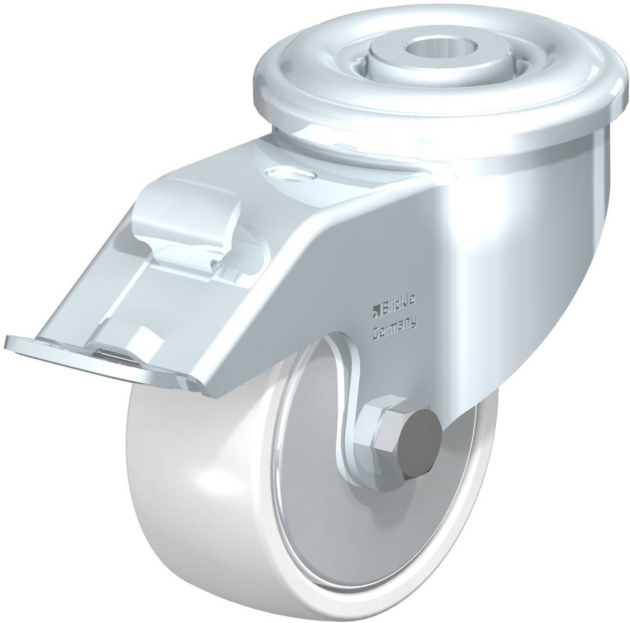 Blickle 632414 LER-PO 75G-FI-FA Forgóvillás görgő, rögzítővel KerékØ: 75 mm Teherbírás (max.): 150 kg 1 db