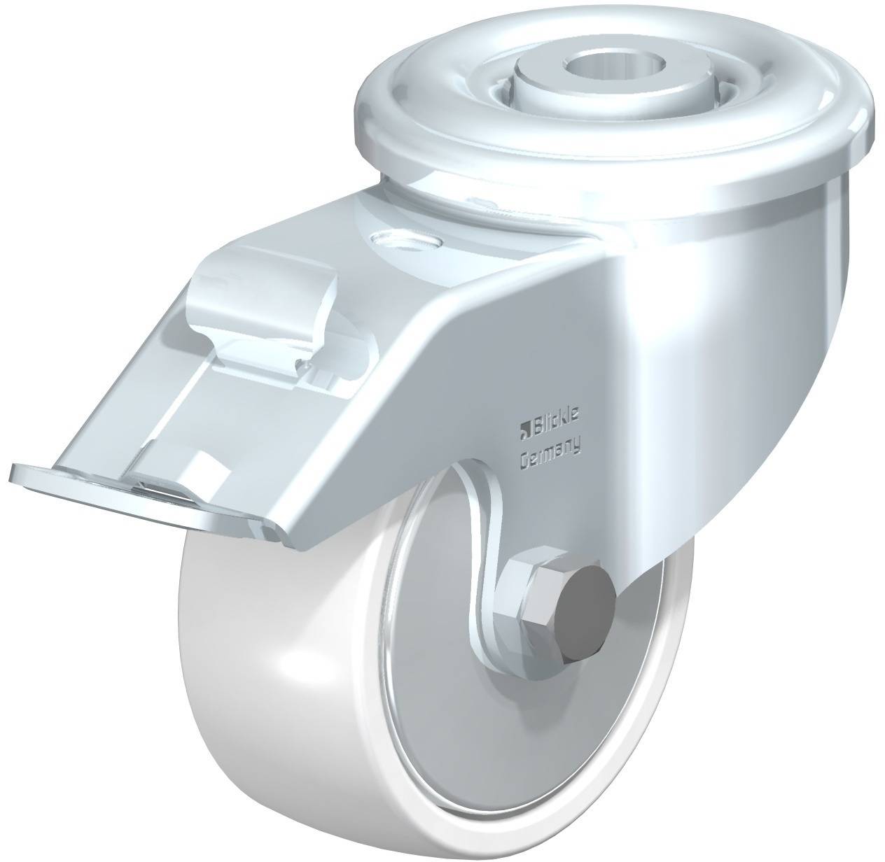 Blickle 665026 LER-PO 75R-FI-FA Forgóvillás görgő, rögzítővel KerékØ: 75 mm Teherbírás (max.): 150 kg 1 db