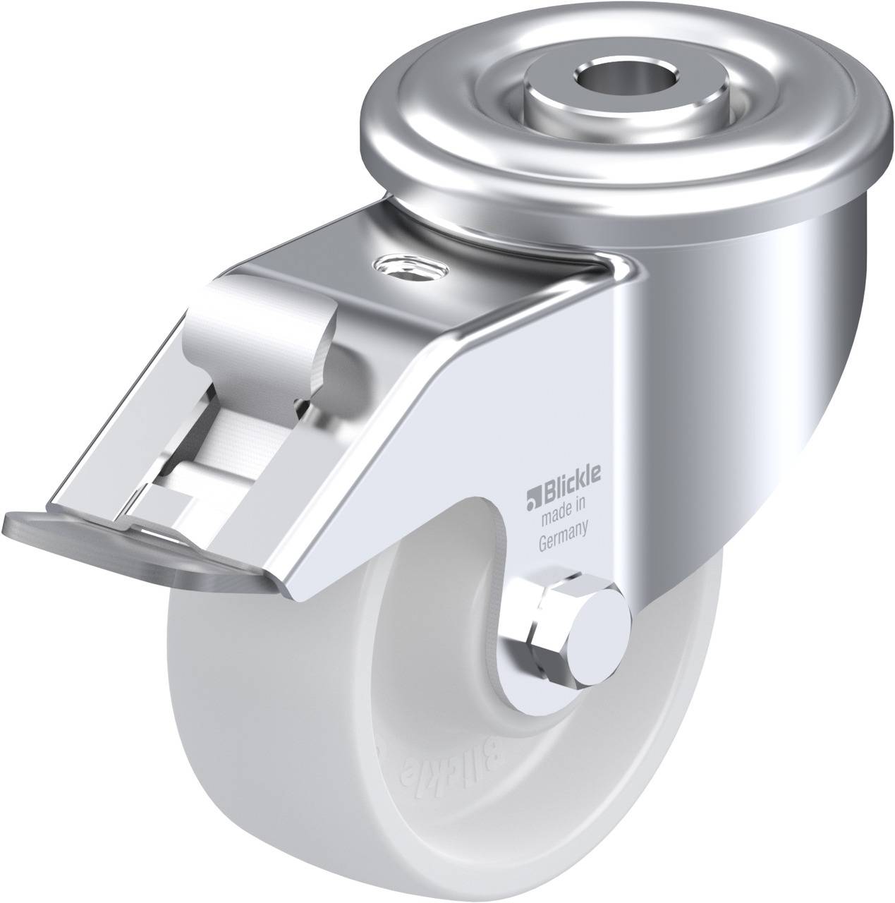 Blickle 612655 LER-PO 80R-FI Forgóvillás görgő, rögzítővel KerékØ: 80 mm Teherbírás (max.): 150 kg 1 db