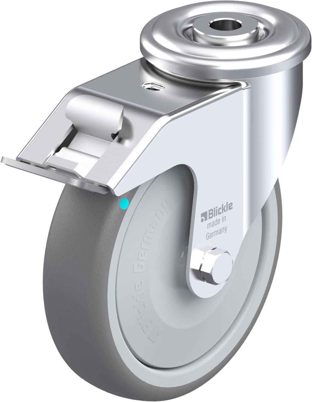 Blickle 849895 LER-TPA 127KFD-FI Forgóvillás görgő, rögzítővel KerékØ: 125 mm Teherbírás (max.): 125 kg 1 db