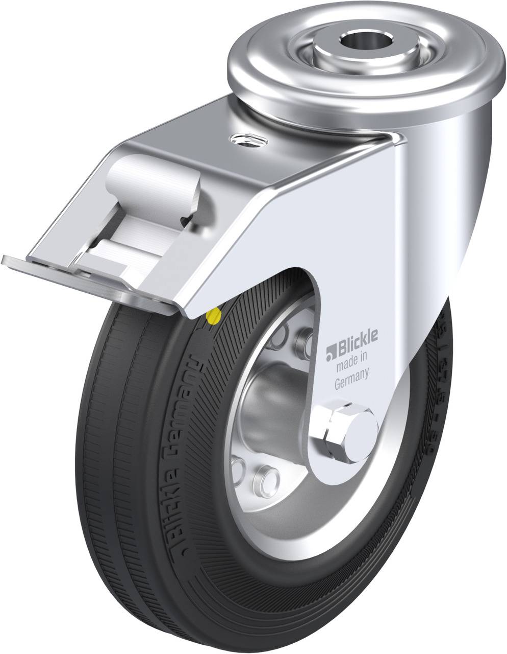 Blickle 609057 LER-VE 125R-FI-EL Forgóvillás görgő, rögzítővel KerékØ: 125 mm Teherbírás (max.): 100 kg 1 db