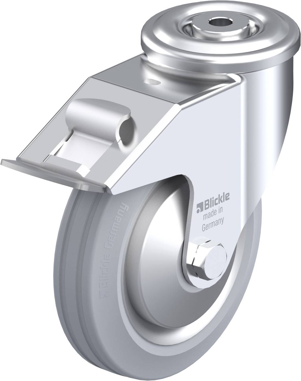 Blickle 659672 LER-VE 150R-FI-SG-FA Forgóvillás görgő, rögzítővel KerékØ: 150 mm Teherbírás (max.): 135 kg 1 db