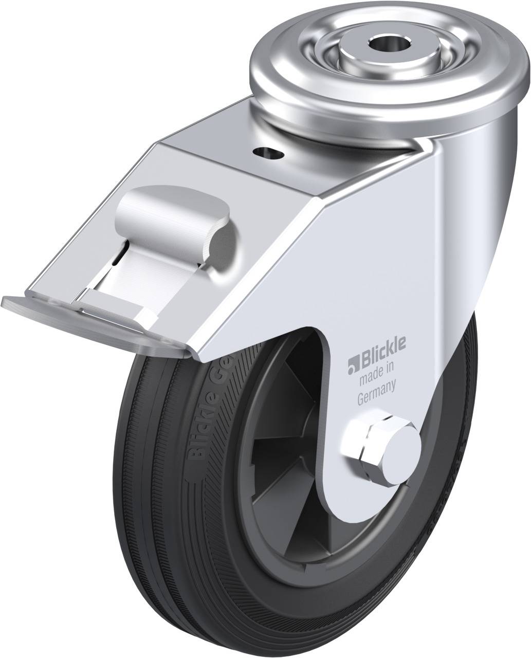 Blickle 577957 LER-VPP 150G-FI Forgóvillás görgő, rögzítővel KerékØ: 150 mm Teherbírás (max.): 135 kg 1 db