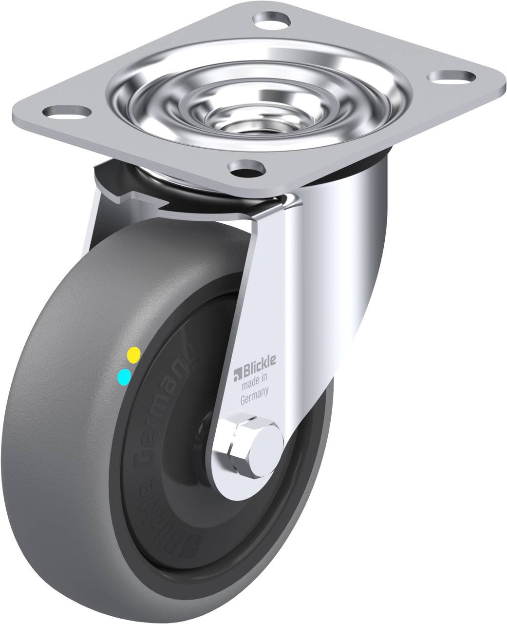 Blickle 849851 LE-TPA 102KFD-ELS Beálló görgő KerékØ: 100 mm Teherbírás (max.): 70 kg 1 db