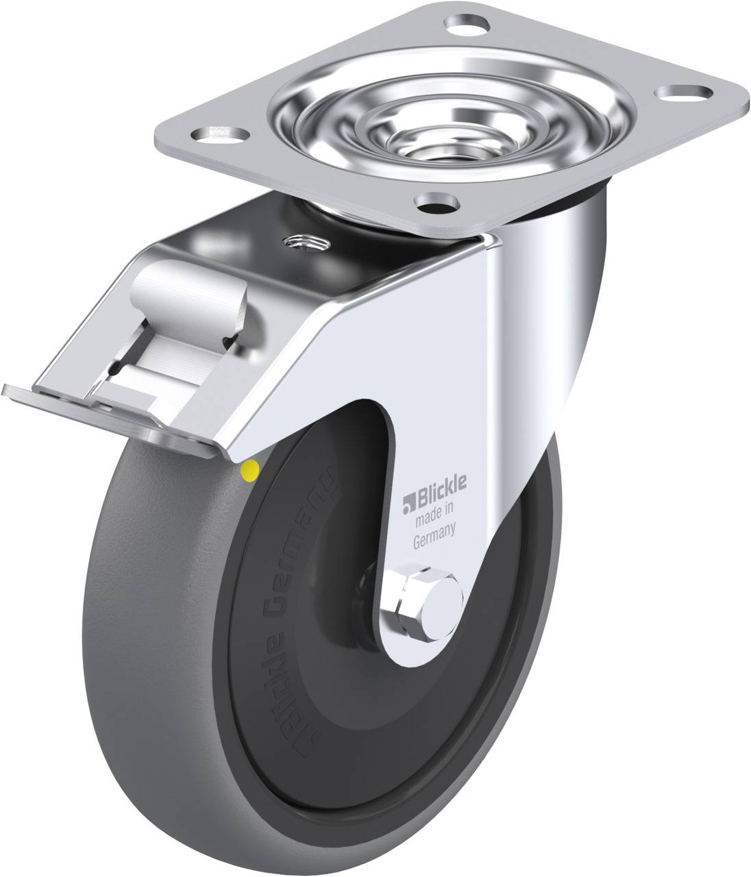 Blickle 761266 LE-TPA 127KF-FI-ELS Forgóvillás görgő, rögzítővel KerékØ: 125 mm Teherbírás (max.): 80 kg 1 db