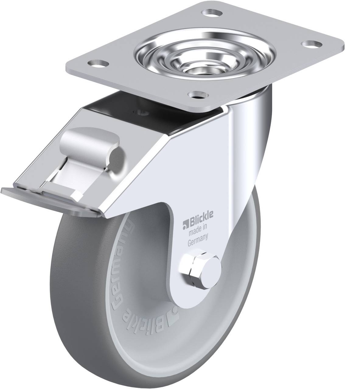 Blickle 755933 LE-TPA 160R-FI Forgóvillás görgő, rögzítővel KerékØ: 160 mm Teherbírás (max.): 200 kg 1 db