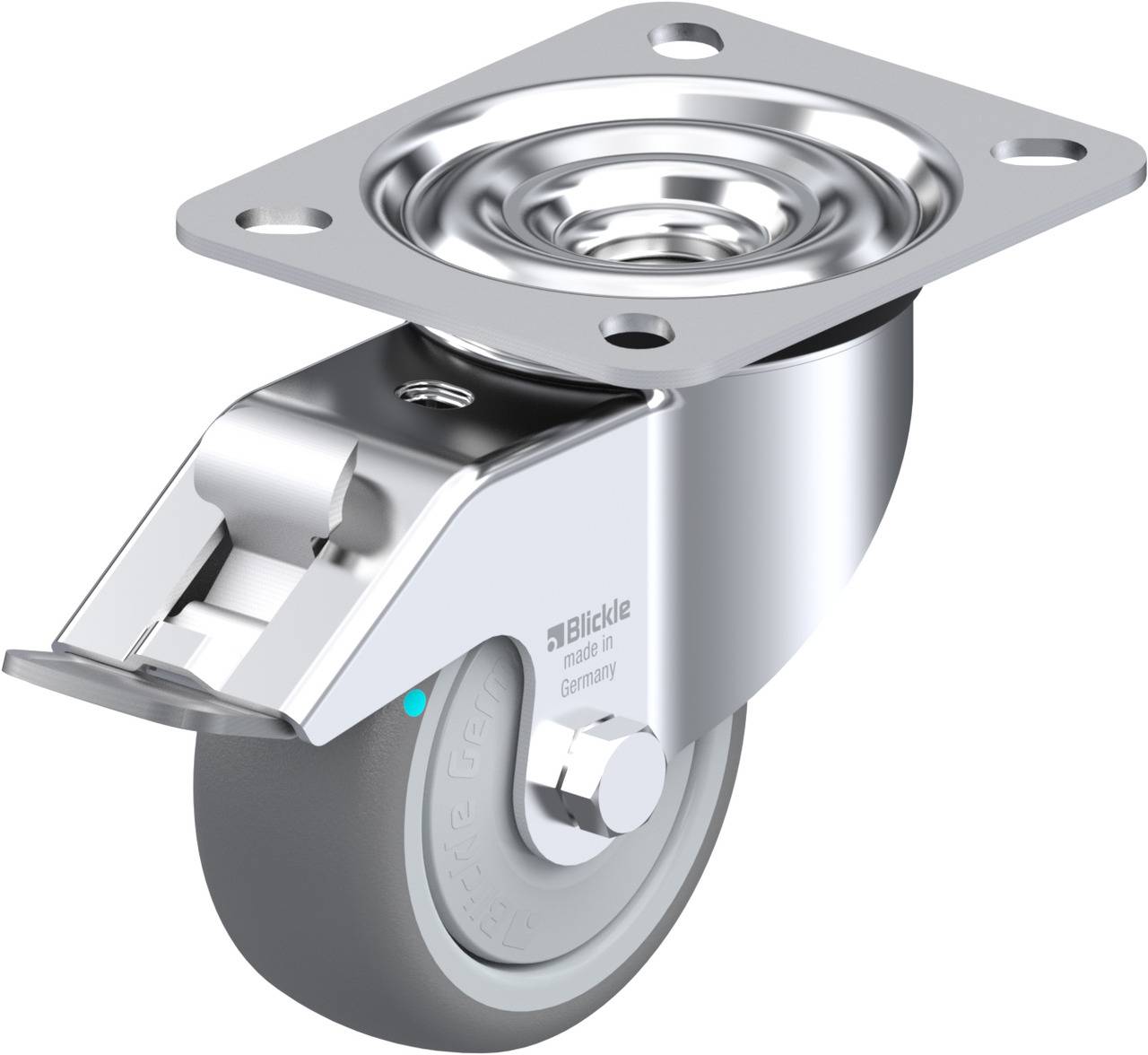 Blickle 849846 LE-TPA 80KFD-FI Forgóvillás görgő, rögzítővel KerékØ: 80 mm Teherbírás (max.): 100 kg 1 db