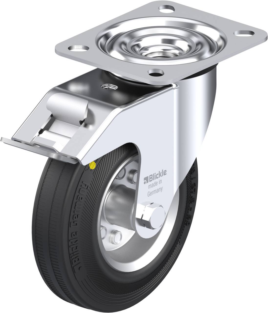 Blickle 483149 LE-VE 125R-FI-EL Forgóvillás görgő, rögzítővel KerékØ: 125 mm Teherbírás (max.): 100 kg 1 db