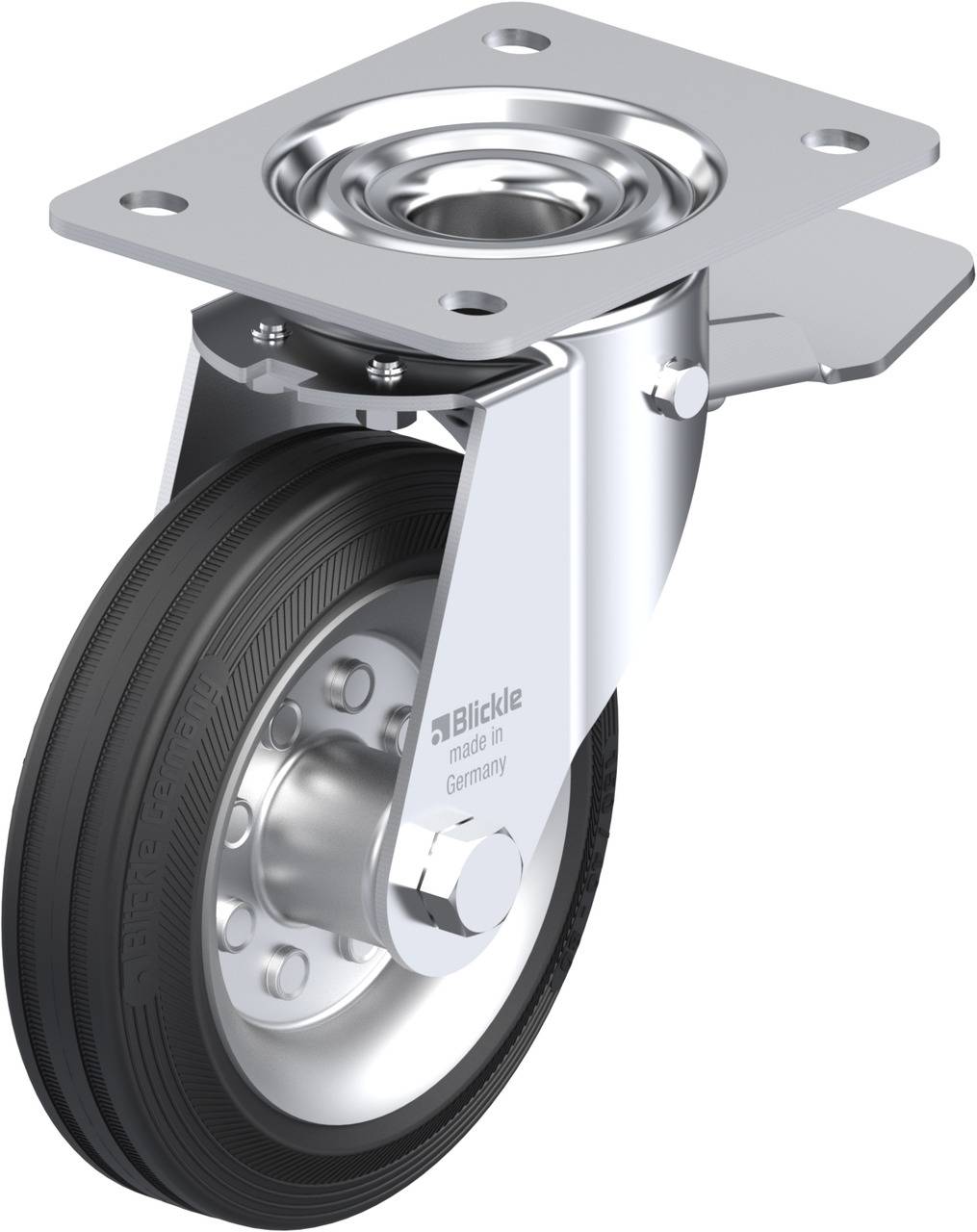 Blickle 606293 LE-VE 150R-ST Forgóvillás görgő, rögzítővel KerékØ: 150 mm Teherbírás (max.): 135 kg 1 db