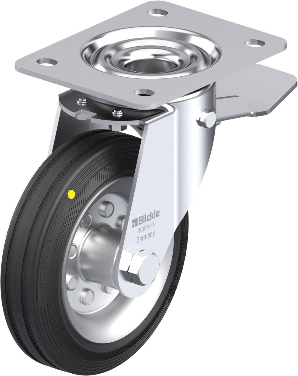 Blickle 686592 LE-VE 150R-ST-EL Forgóvillás görgő, rögzítővel KerékØ: 150 mm Teherbírás (max.): 135 kg 1 db