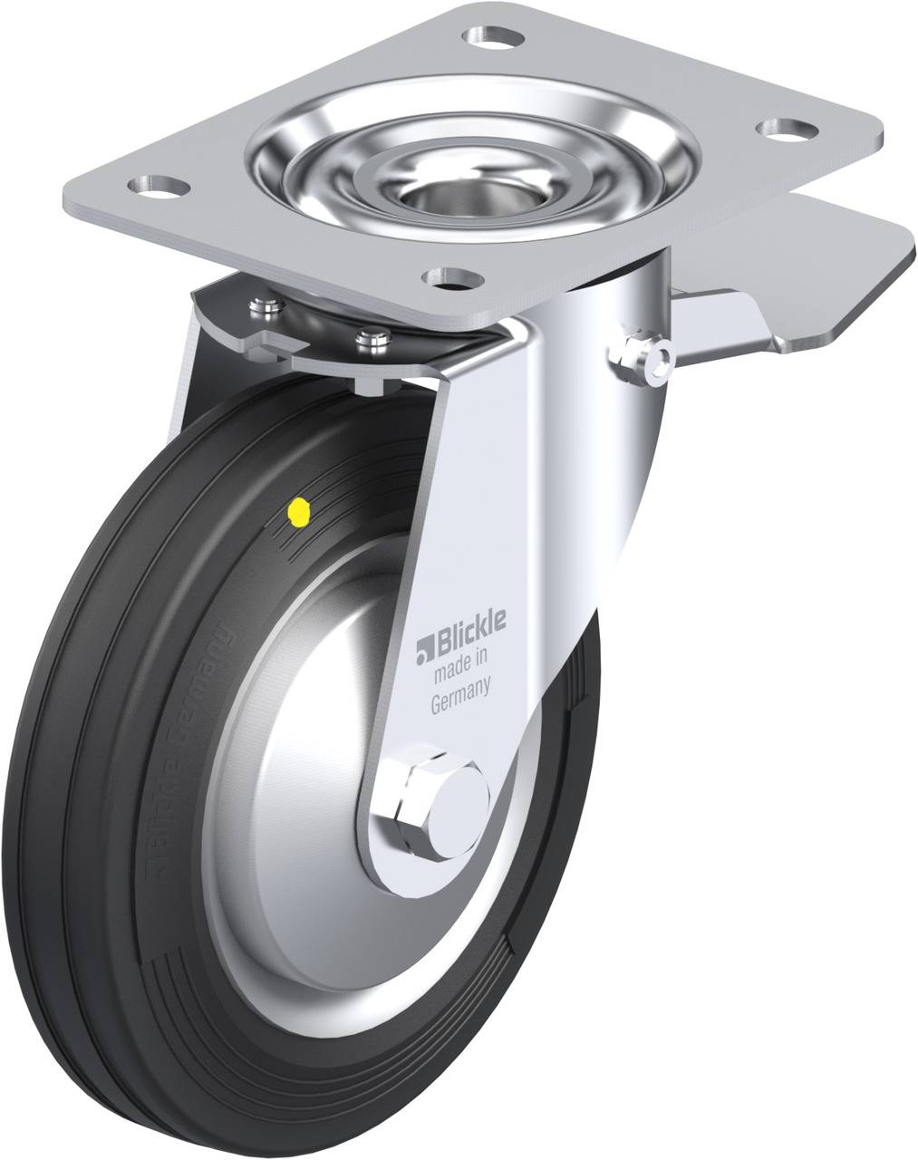 Blickle 749711 LE-VE 160R-ST-EL-FA Forgóvillás görgő, rögzítővel KerékØ: 160 mm Teherbírás (max.): 135 kg 1 db