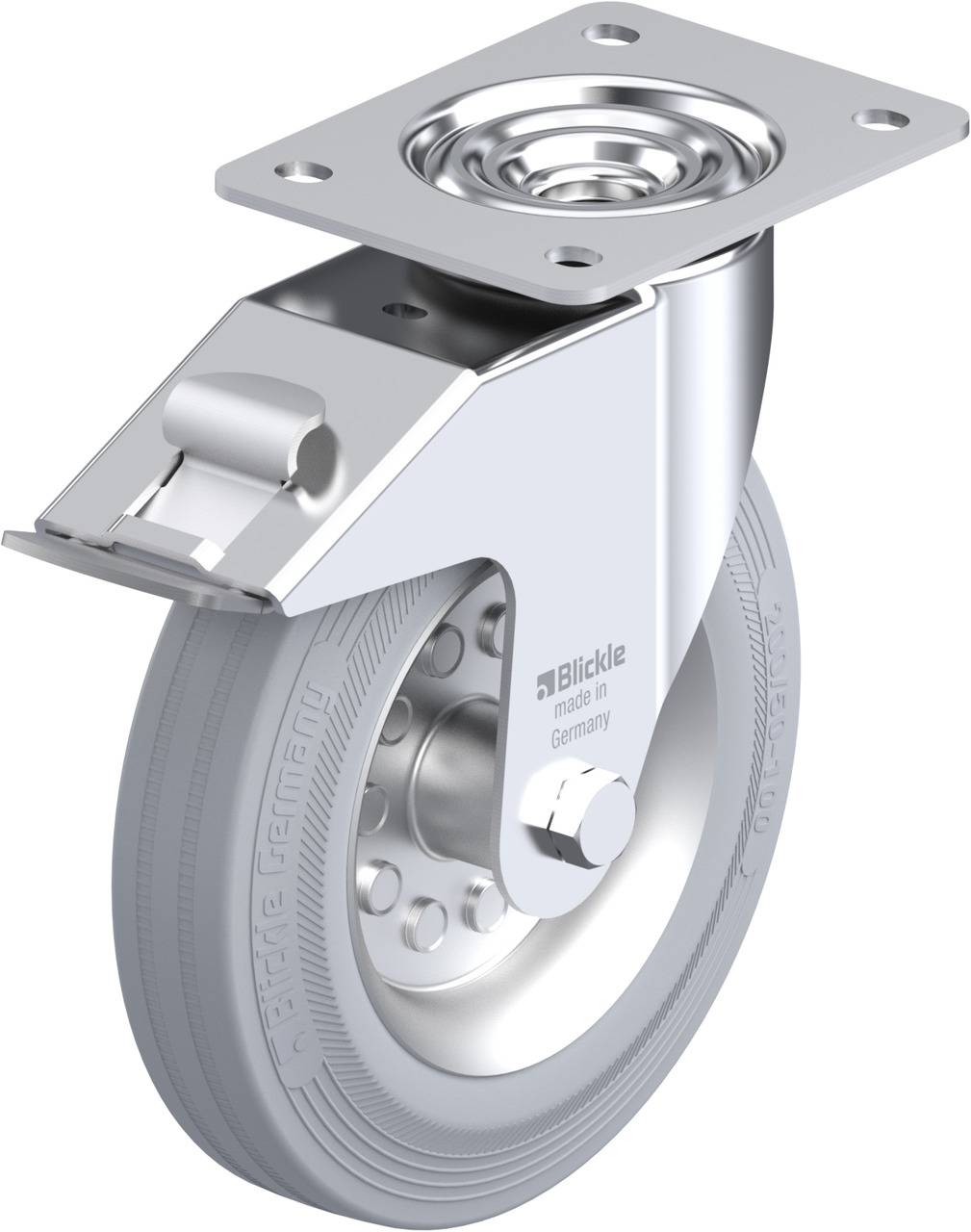 Blickle 520213 LE-VE 200R-FI-SG Forgóvillás görgő, rögzítővel KerékØ: 200 mm Teherbírás (max.): 205 kg 1 db