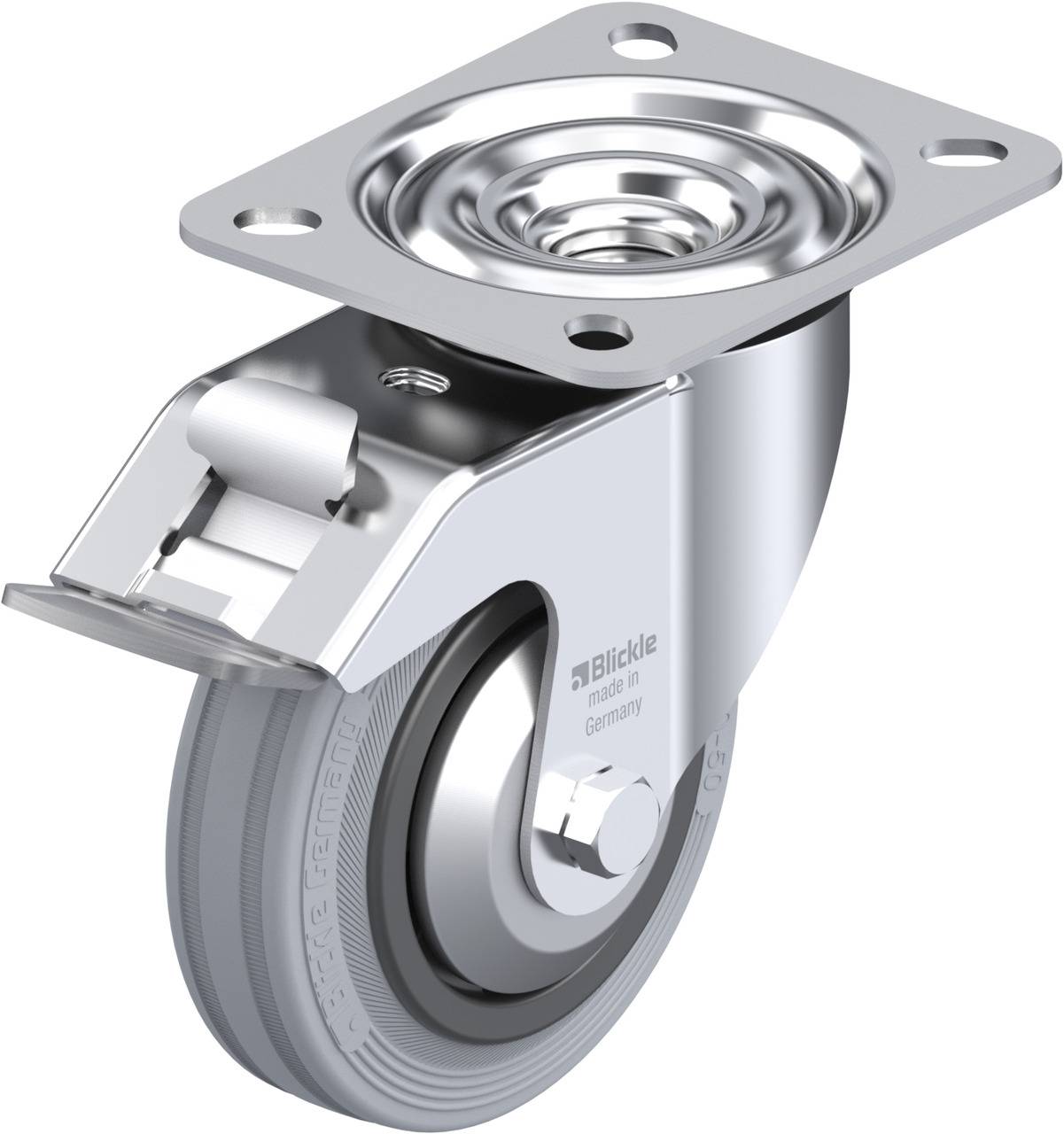 Blickle 489435 LE-VPP 100G-FI-SG-FA Forgóvillás görgő, rögzítővel KerékØ: 100 mm Teherbírás (max.): 70 kg 1 db