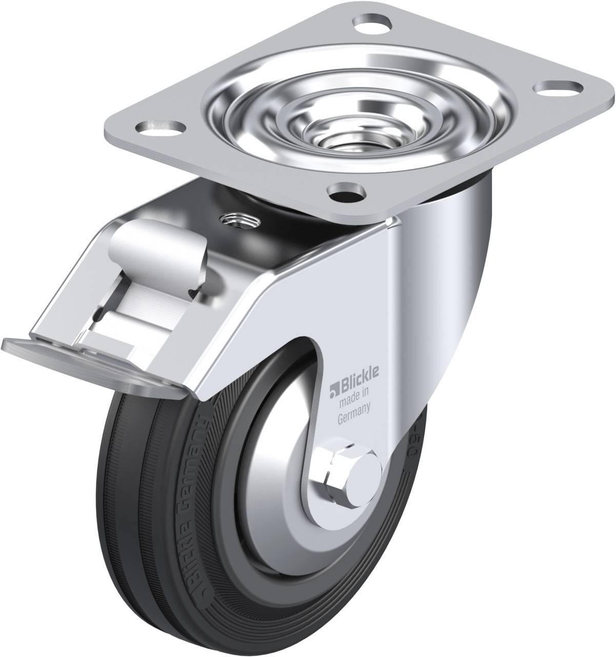 Blickle 660910 LE-VPP 100R-FI-FA Forgóvillás görgő, rögzítővel KerékØ: 100 mm Teherbírás (max.): 70 kg 1 db
