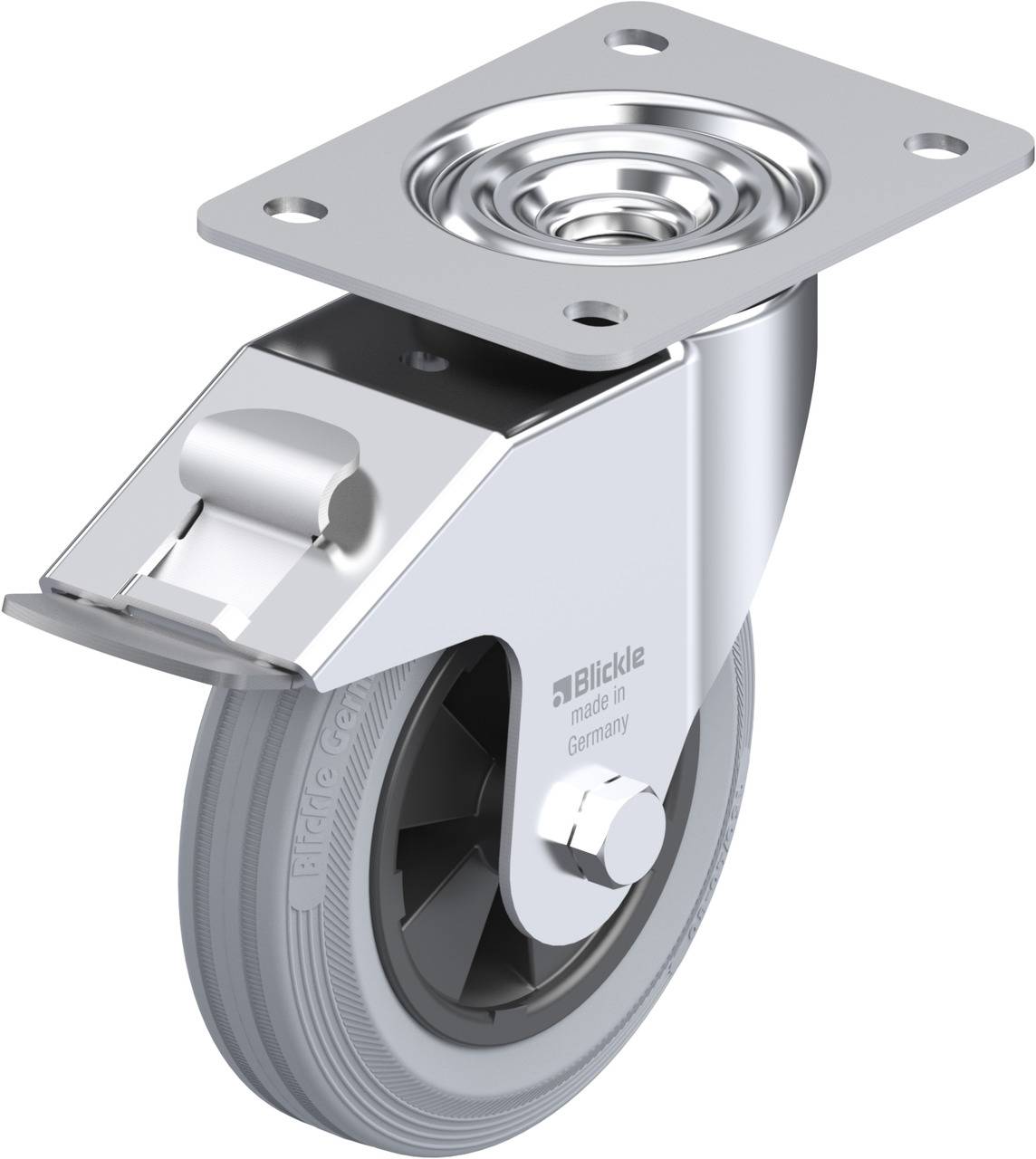 Blickle 660738 LE-VPP 150G-FI-SG Forgóvillás görgő, rögzítővel KerékØ: 150 mm Teherbírás (max.): 135 kg 1 db