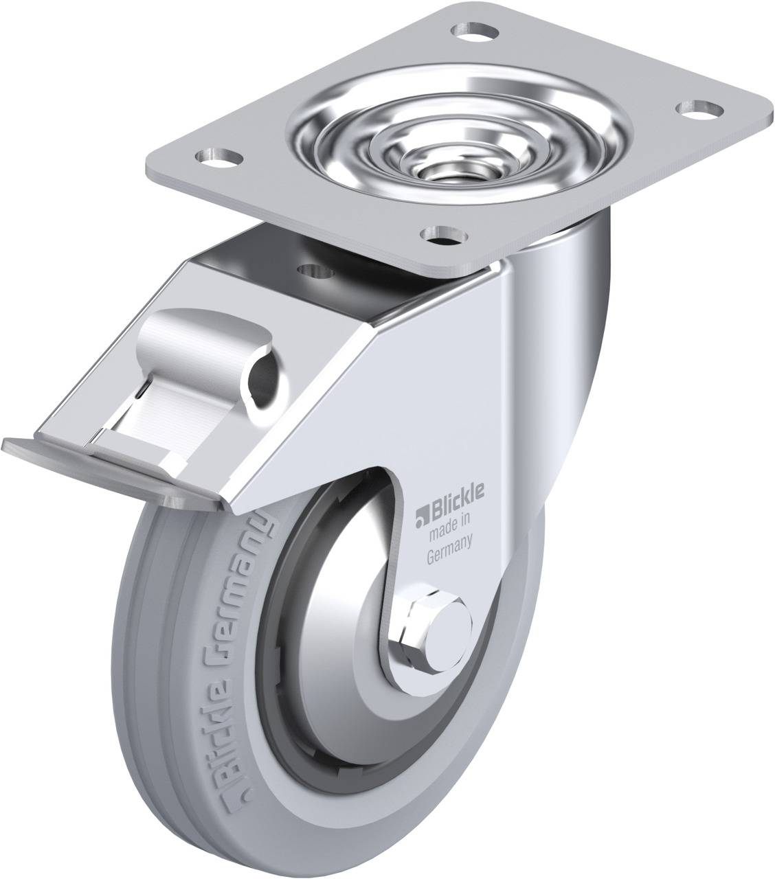 Blickle 739307 LE-VPP 150R-FI-SG-FA Forgóvillás görgő, rögzítővel KerékØ: 150 mm Teherbírás (max.): 135 kg 1 db