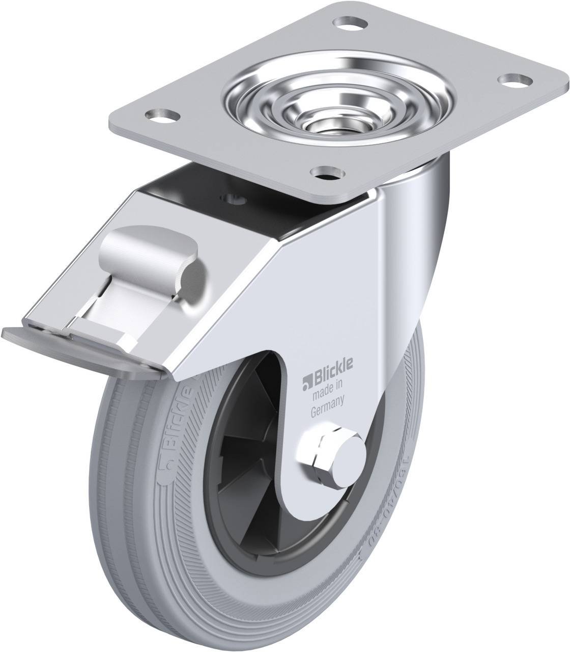 Blickle 528679 LE-VPP 160G-FI-SG Forgóvillás görgő, rögzítővel KerékØ: 160 mm Teherbírás (max.): 135 kg 1 db