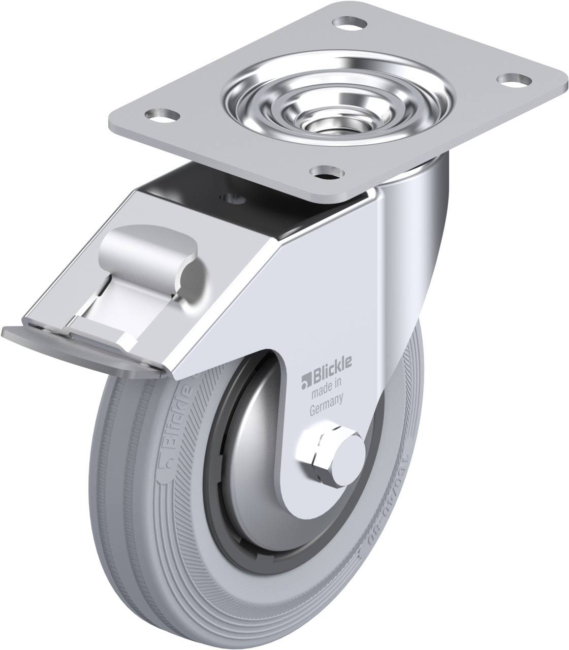 Blickle 435354 LE-VPP 160R-FI-SG-FA Forgóvillás görgő, rögzítővel KerékØ: 160 mm Teherbírás (max.): 135 kg 1 db