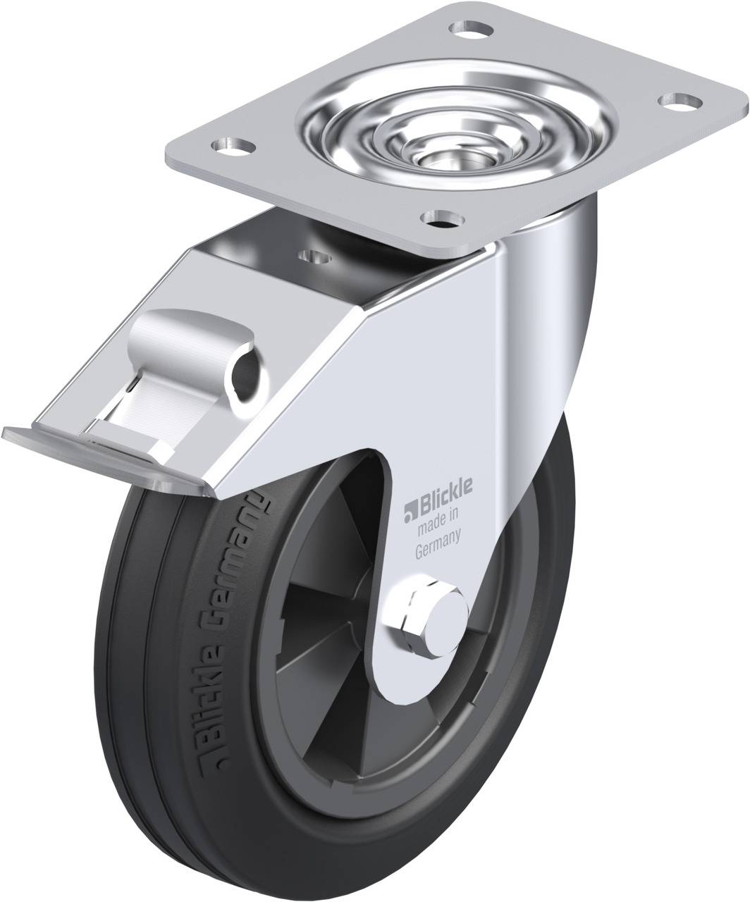 Blickle 577148 LE-VPP 180G-FI Forgóvillás görgő, rögzítővel KerékØ: 180 mm Teherbírás (max.): 170 kg 1 db