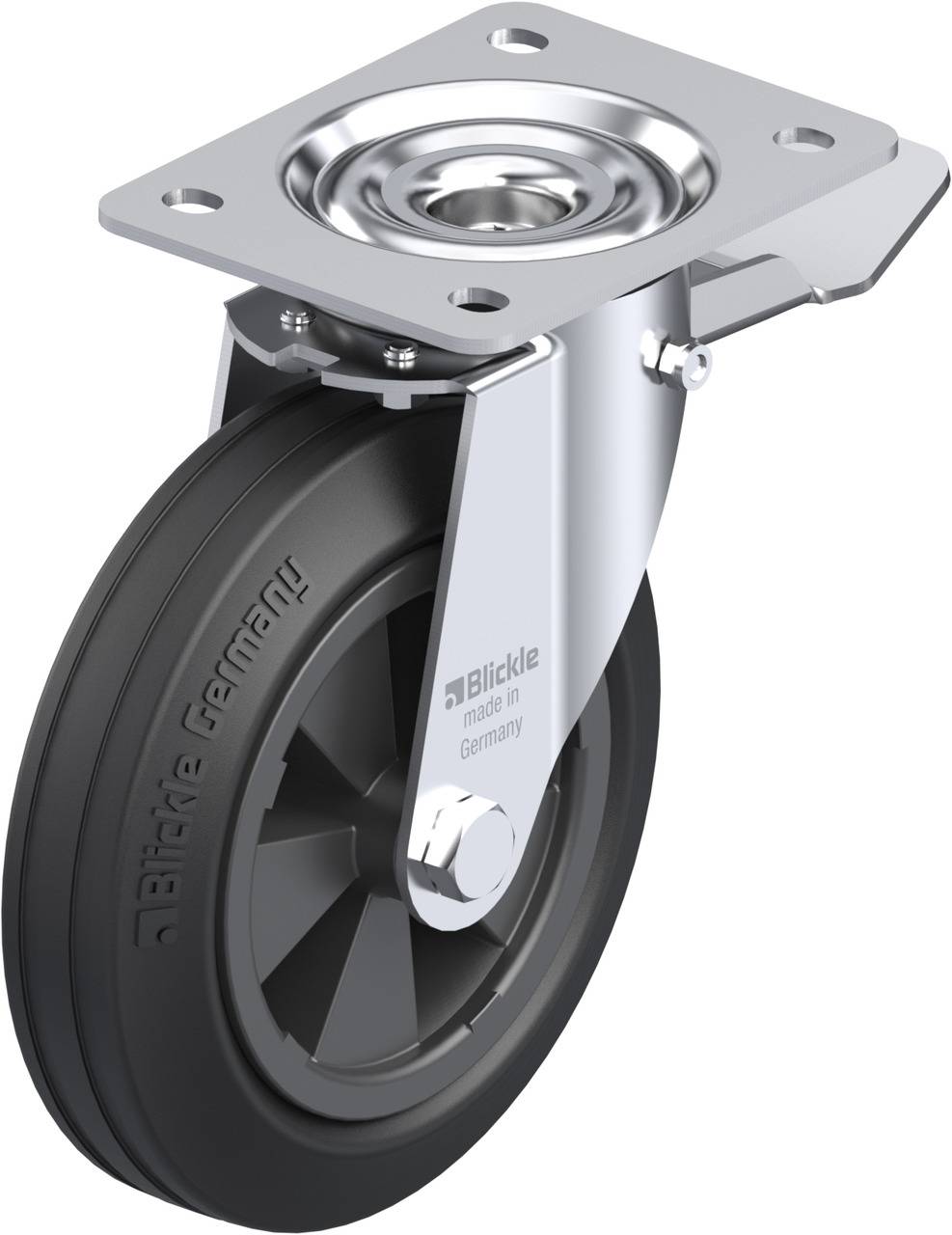 Blickle 4549 LE-VPP 180G-ST Forgóvillás görgő, rögzítővel KerékØ: 180 mm Teherbírás (max.): 170 kg 1 db