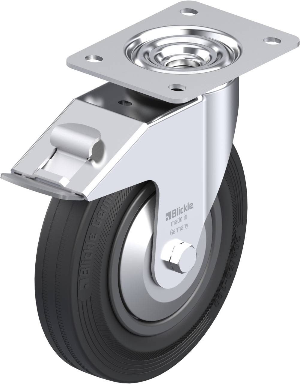 Blickle 522458 LE-VPP 200G-FI-FA Forgóvillás görgő, rögzítővel KerékØ: 200 mm Teherbírás (max.): 205 kg 1 db