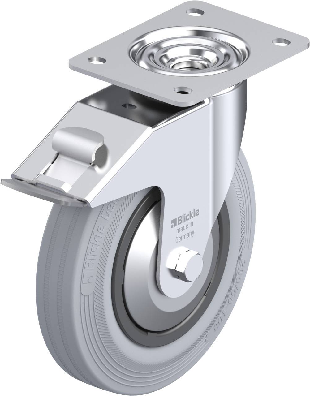 Blickle 633438 LE-VPP 200R-FI-SG-FA Forgóvillás görgő, rögzítővel KerékØ: 200 mm Teherbírás (max.): 205 kg 1 db