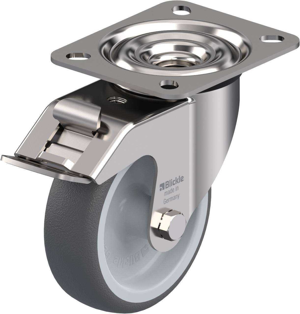 Blickle 847073 LEX-PATH 100G-FI Forgóvillás görgő, rögzítővel KerékØ: 100 mm Teherbírás (max.): 150 kg 1 db