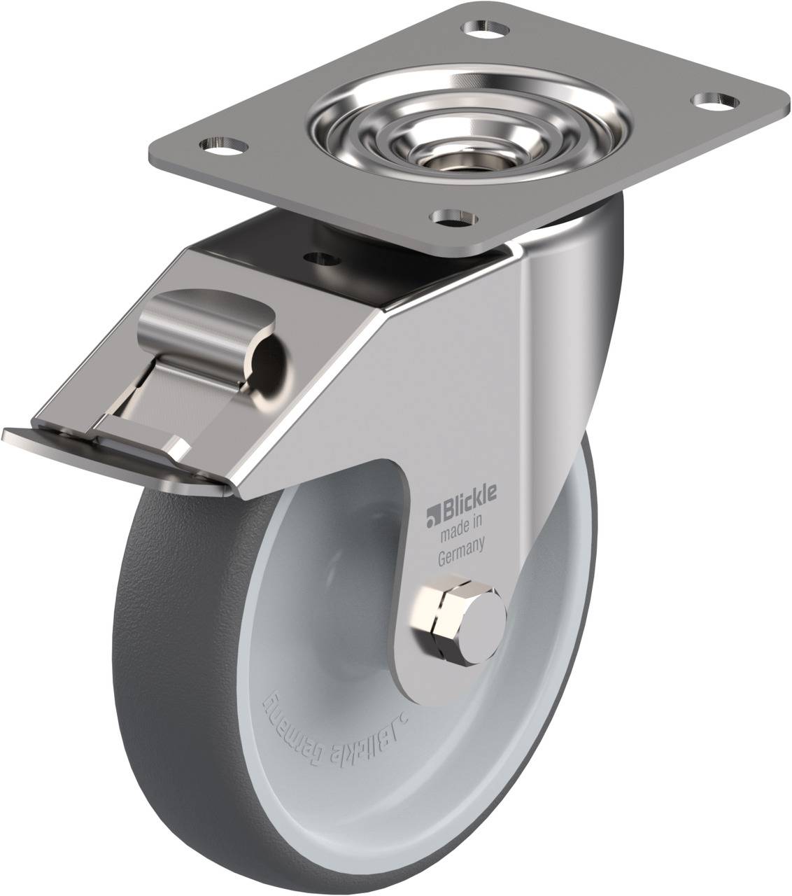 Blickle 847079 LEX-PATH 160G-FI Forgóvillás görgő, rögzítővel KerékØ: 160 mm Teherbírás (max.): 300 kg 1 db