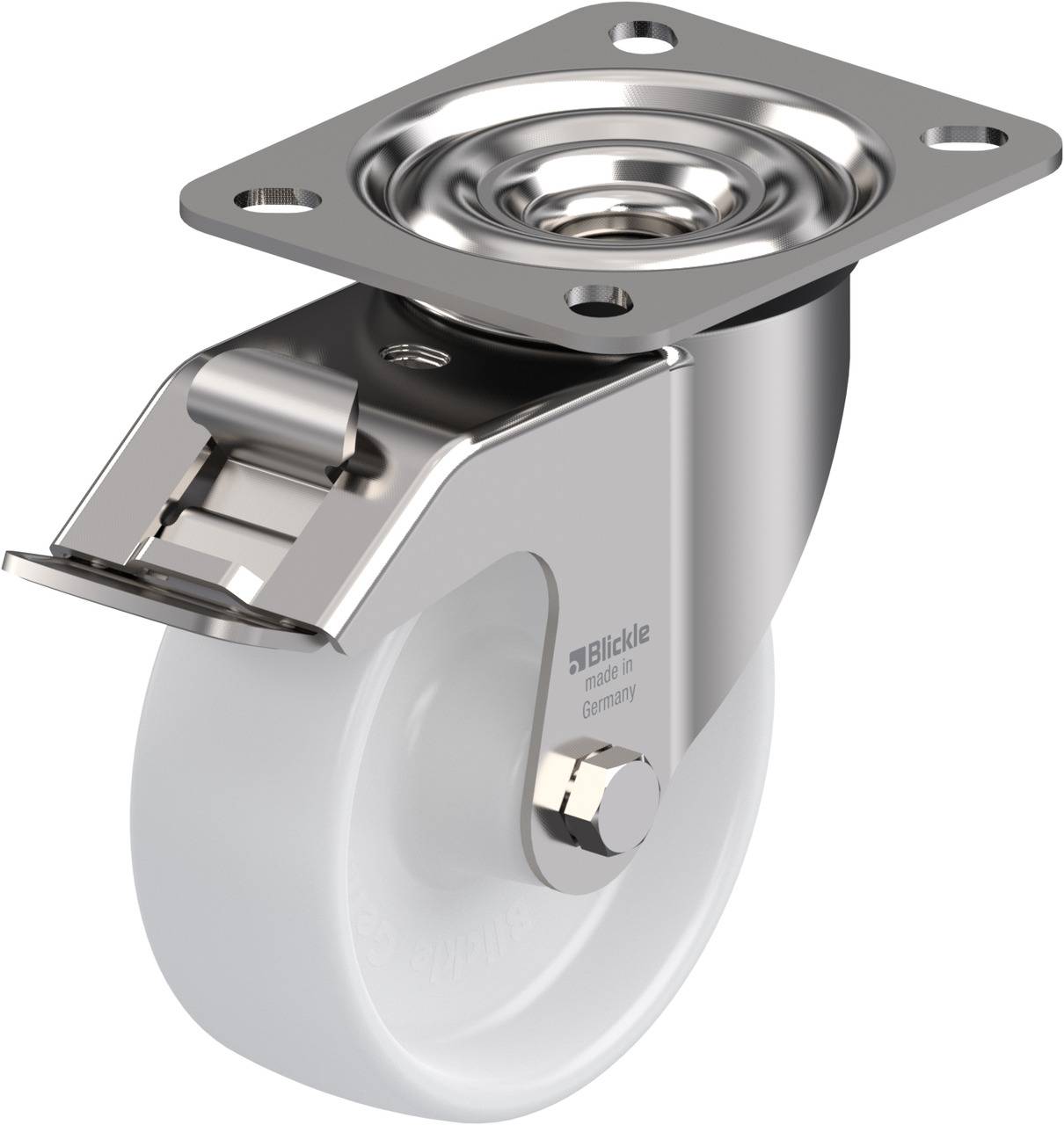 Blickle 285148 LEX-PO 100G-FI Forgóvillás görgő, rögzítővel KerékØ: 100 mm Teherbírás (max.): 150 kg 1 db