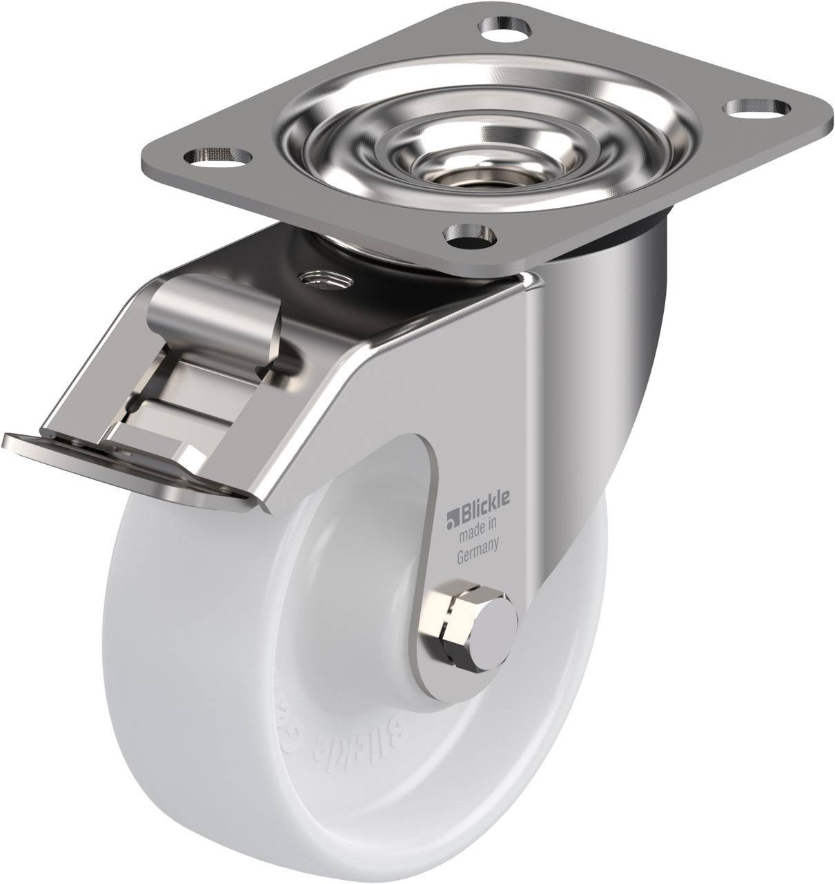 Blickle 523019 LEX-PO 100XR-FI Forgóvillás görgő, rögzítővel KerékØ: 100 mm Teherbírás (max.): 150 kg 1 db