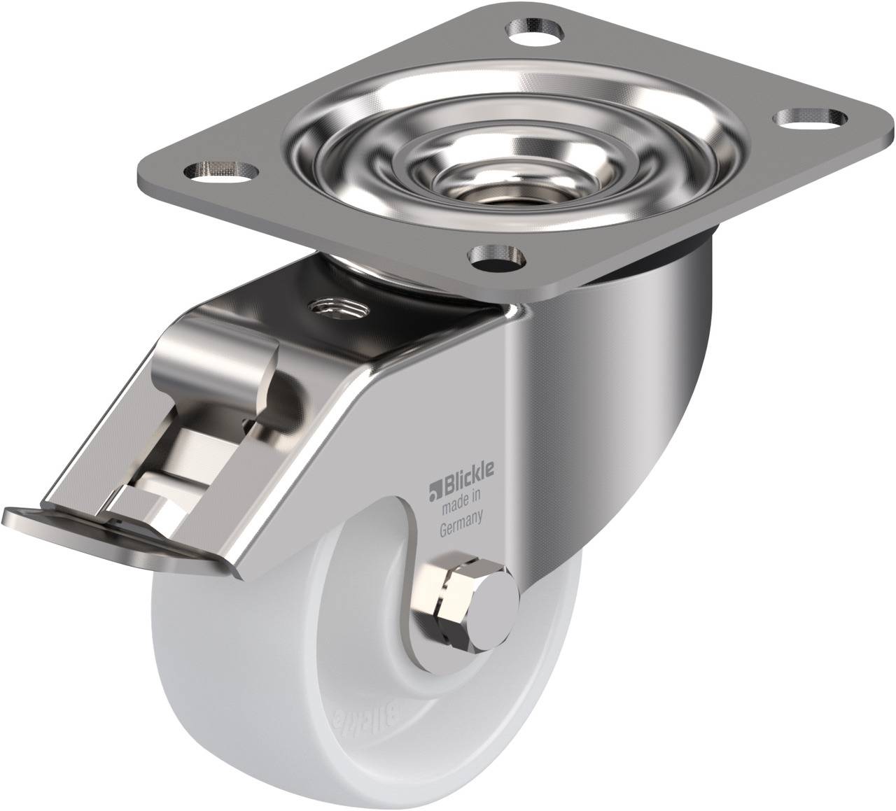 Blickle 473124 LEX-PO 75XR-FI Forgóvillás görgő, rögzítővel KerékØ: 75 mm Teherbírás (max.): 150 kg 1 db