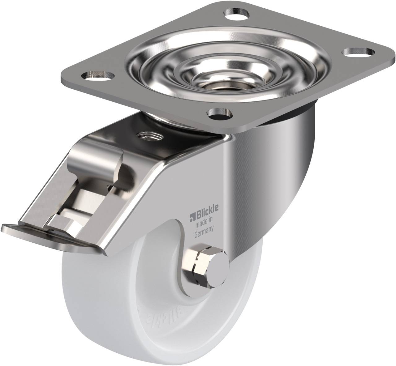 Blickle 606905 LEX-PO 80XR-FI Forgóvillás görgő, rögzítővel KerékØ: 80 mm Teherbírás (max.): 150 kg 1 db