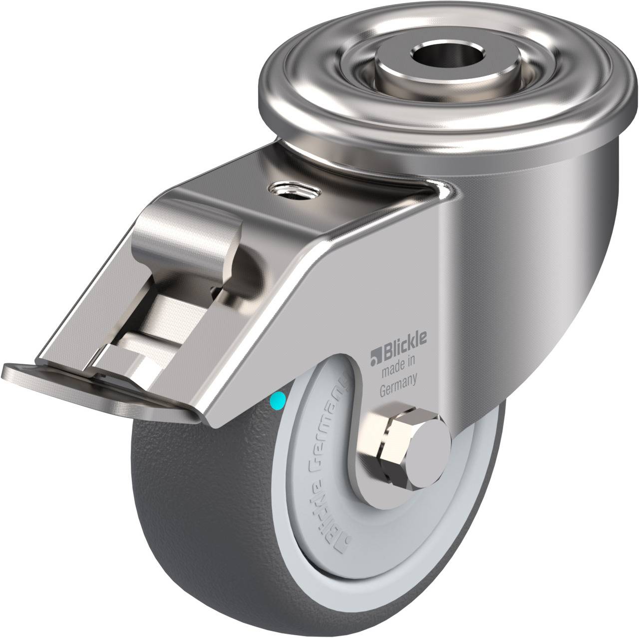 Blickle 754536 LEXR-PATH 80KFD-FI Forgóvillás görgő, rögzítővel KerékØ: 80 mm Teherbírás (max.): 150 kg 1 db