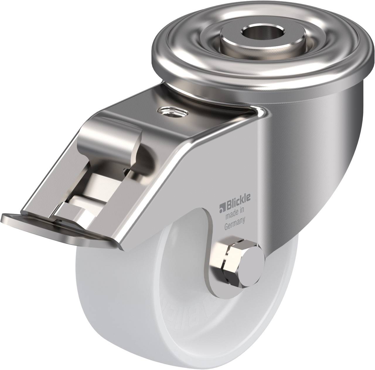 Blickle 497875 LEXR-PO 75G-FI Forgóvillás görgő, rögzítővel KerékØ: 75 mm Teherbírás (max.): 150 kg 1 db