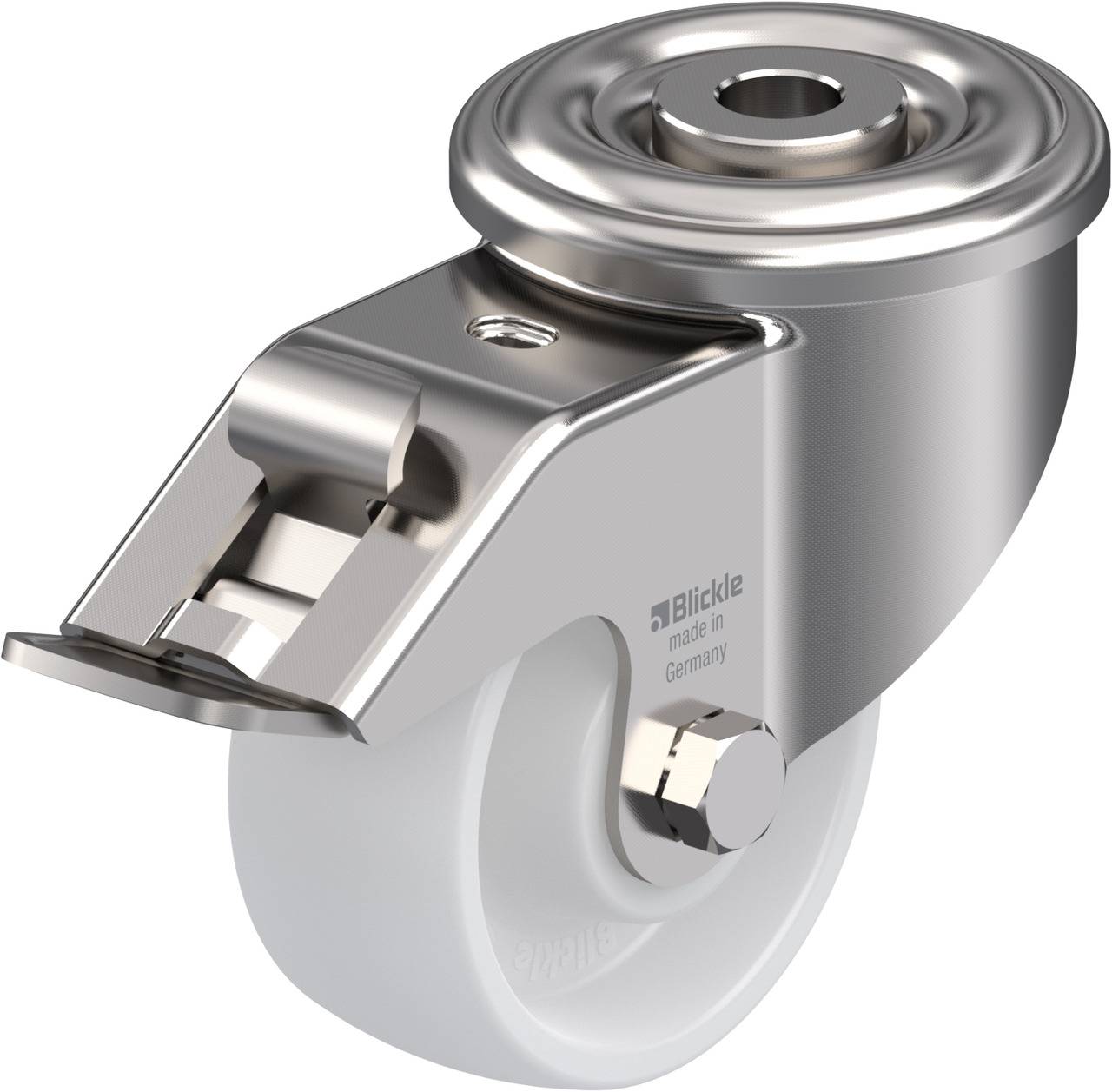 Blickle 755355 LEXR-PO 75XR-FI Forgóvillás görgő, rögzítővel KerékØ: 75 mm Teherbírás (max.): 150 kg 1 db