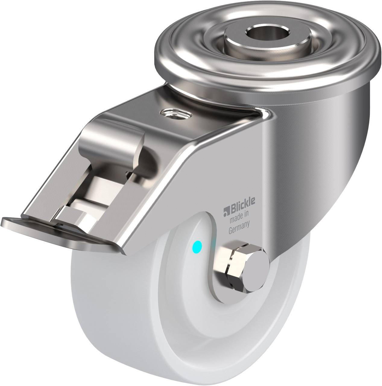 Blickle 842787 LEXR-PO 80KAD-FI Forgóvillás görgő, rögzítővel KerékØ: 80 mm Teherbírás (max.): 150 kg 1 db