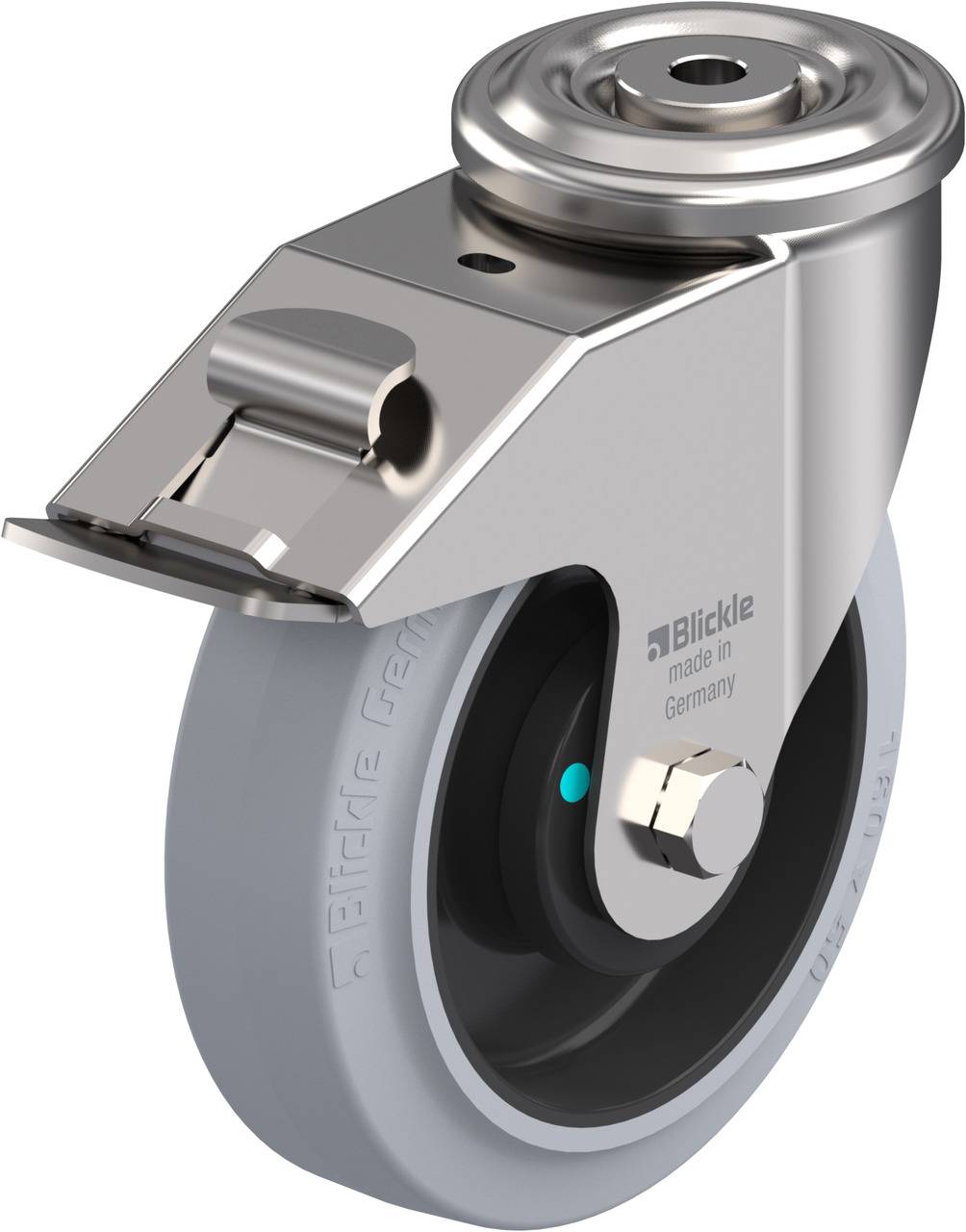 Blickle 632406 LEXR-POEV 160KAD-FI-SG Forgóvillás görgő, rögzítővel KerékØ: 160 mm Teherbírás (max.): 300 kg 1 db